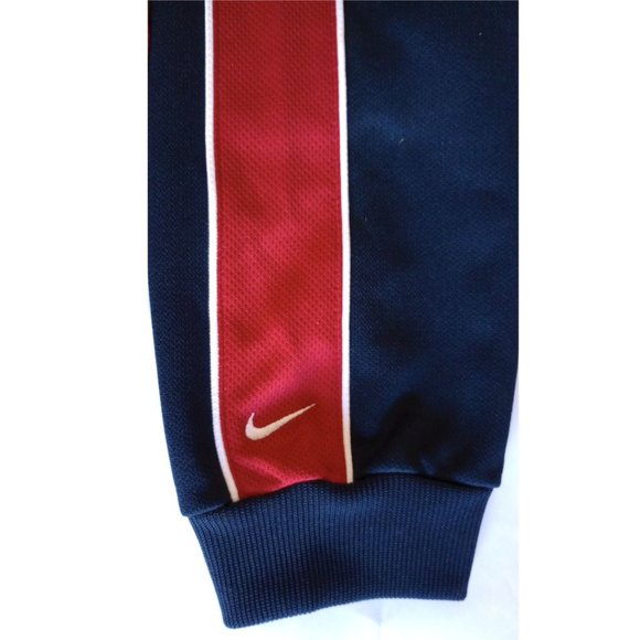 Nike Jacket Men M DARK BLUE RED zipper Long Sleeve Collar Fit Dry Pockets USED - Picture 7 of 8